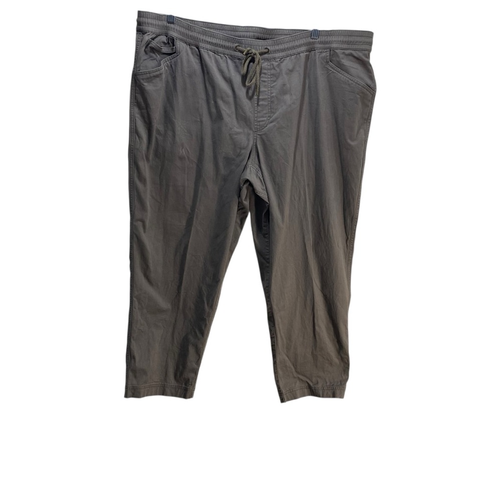 LL Bean BeanFlex Pants Men XXXL 28" Standard Fit Tan Canvas Stretch Drawstring